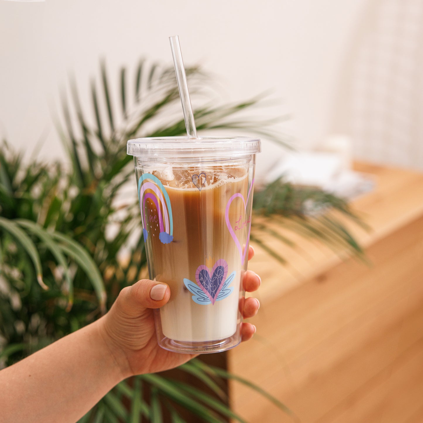 Love - Clear Plastic Tumbler