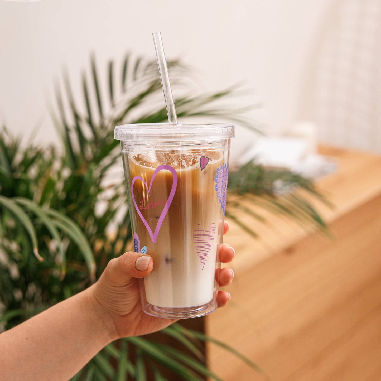 Love - Clear Plastic Tumbler