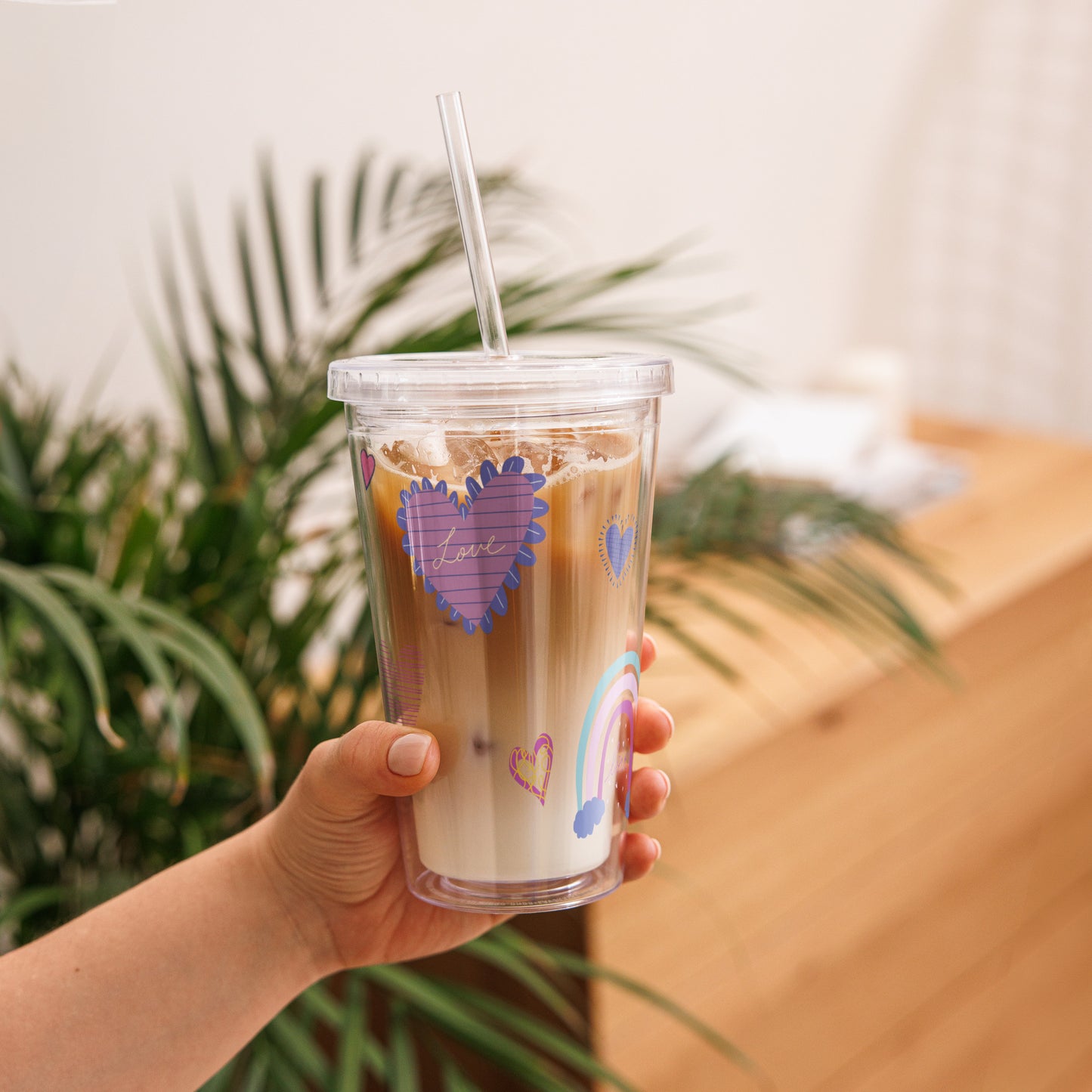 Love - Clear Plastic Tumbler